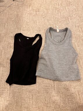 90 Degree By Reflex Black and Gray Ribbed Tank Tops - Pack of 2